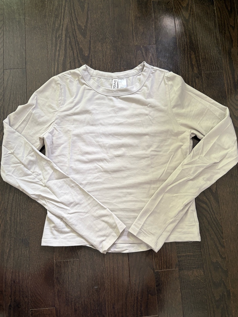 H&M Long Sleeve Crew Neck Top - Beige